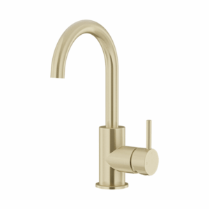 Meir - MB17-PVDBB - Round Gooseneck Basin Mixer - PVD Tiger Bronze