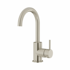 Meir - MB17-PVDBN - Round Gooseneck Basin Mixer - PVD Brushed Nickel