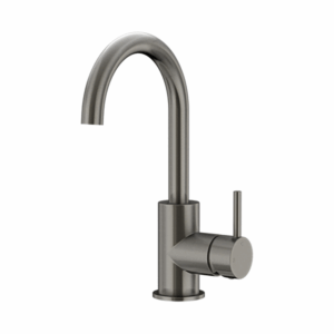 Meir - MB17-PVDGM - Round Gooseneck Basin Mixer - Shadow Gunmetal