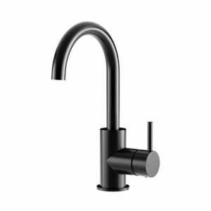 Meir - MB17 - Round Gooseneck Basin Mixer - Matte Black