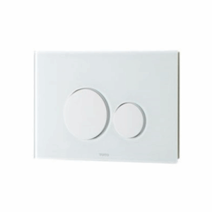 TOTO - MB176G#WH - In-Wall Flush Panel Glass - Round Buttons - White