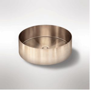 Meir - MBRP-380110-PVDCH - Round Steel Bathroom Basin 380mm - Champagne