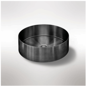 Meir - MBRP-380110-PVDGM - Round Steel Bathroom Basin 380mm - Shadow Gunmetal