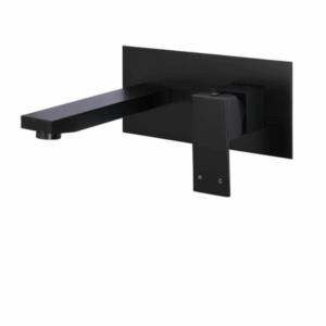 Meir - MC01 - Square Wall Basin Mixer and Spout - Matte Black