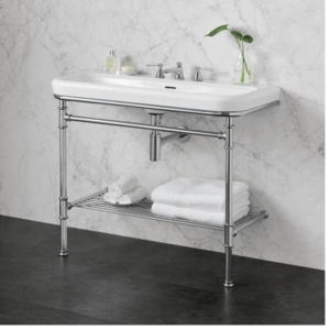 Victoria + Albert - Metallo 100 - MET-100-3TH-PC - Washstand - Polished Chrome / White