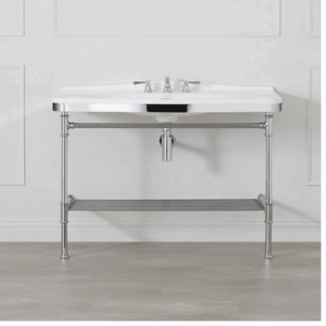 Victoria + Albert - Metallo 114 - MET-114-3TH-PC - Washstand - Polished Chrome / White