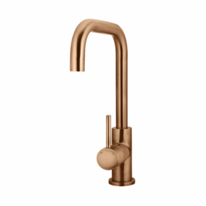 Meir - MK02-PVDBZ - Round Kitchen Mixer Tap Curved - PVD Lustre Bronze