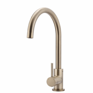 Meir - MK03-CH - Round Kitchen Mixer Tap - Champagne