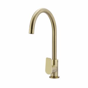 Meir - MK03PD-PVDBB - Round Gooseneck Kitchen Mixer Tap with Paddle Handle - PVD Tiger Bronze