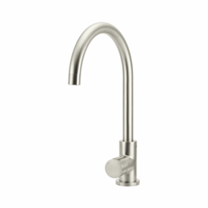 Meir - MK03PN-PVDBN - Round Gooseneck Kitchen Mixer Tap with Pinless Handle - PVD Brushed Nickel