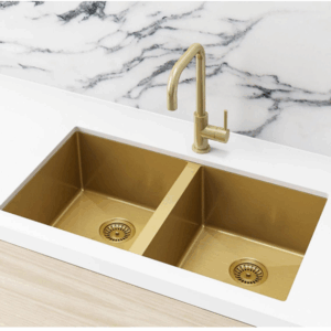 Meir -  MKSP-D760440-PVDBB - Lavello Kitchen Sink - Double Bowl 760 x 440 - PVD Brushed Bronze Gold