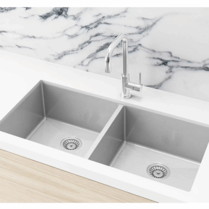 Meir - MKSP-D860440-PVDBN - Lavello Kitchen Sink - Double Bowl 860 x 440 - PVD Brushed Nickel