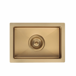 Meir - MKSP-S322222-PVDBB - Lavello Kitchen Sink - Bar Single Bowl 382 x 272 - PVD Brushed Bronze Gold