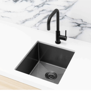 Meir - MKSP-S380440-PVDGM - Lavello Kitchen Sink - Single Bowl 380 x 440 - PVD Gunmetal Black