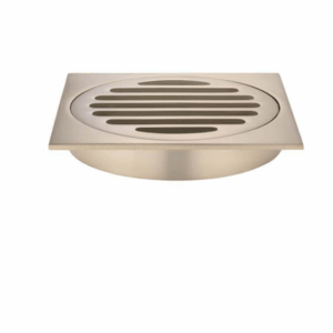 Meir - MP06-100-CH - Square Floor Grate Shower Drain 100mm Outlet - Champagne