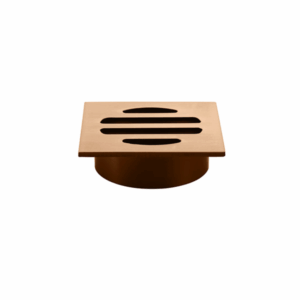 Meir - MP06-50-PVDBZ - Square Floor Grate Shower Drain 50mm Outlet - PVD Lustre Bronze