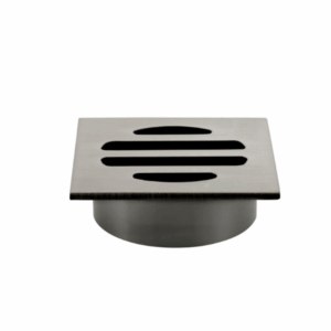 Meir - MP06-50-PVDGM - Square Floor Grate Shower Drain 50mm Outlet - Shadow Gunmetal