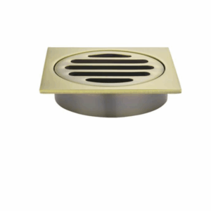 Meir - MP06-80-PVDBB - Square Floor Grate Shower Drain 80mm Outlet - PVD Tiger Bronze