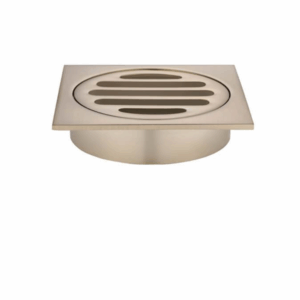 Meir - MP06-80-CH - Square Floor Grate Shower Drain 80mm Outlet - Champagne