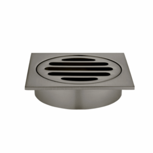 Meir - MP06-80-PVDGM - Square Floor Grate Shower Drain 80mm Outlet - Shadow Gunmetal