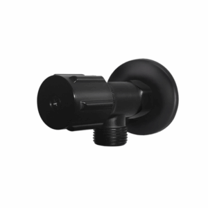 Meir - MP11PN - Round Mini Stop Cistern Tap With Backplate - Matte Black