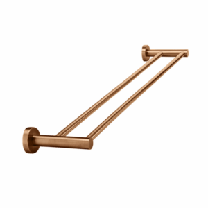 Meir - MR01-R-PVDBZ - Round Double Towel Rail 600mm - PVD Lustre Bronze