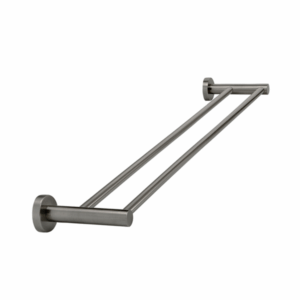 Meir - MR01-R-PVDGM - Round Double Towel Rail 600mm - Shadow Gunmetal