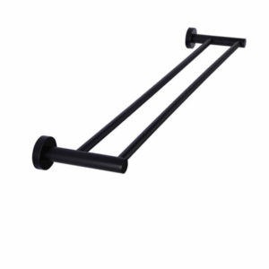 Meir - MR01-R - Round Double Towel Rail 600mm - Matte Black