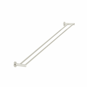 Meir - MR01-R90-PVDBN - Round Double Towel Rail 900mm - PVD Brushed Nickel