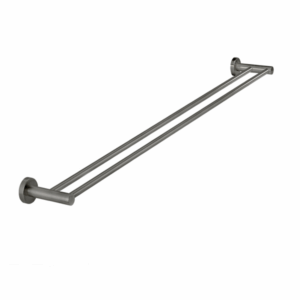 Meir - MR01-R90-PVDGM - Round Double Towel Rail 900mm - Shadow Gunmetal