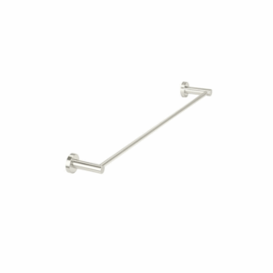 Meir - MR01-SR60-PVDBN - Round Single Towel Rail 600mm - PVD Brushed Nickel