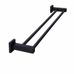 Meir - MR01 - Square Double Towel Rail 600mm - Matte Black