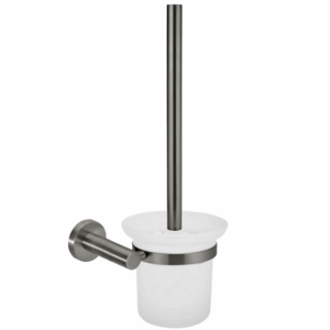 Meir - MTO01-R-PVDGM - Round Toilet Brush & Holder - Shadow Gunmetal