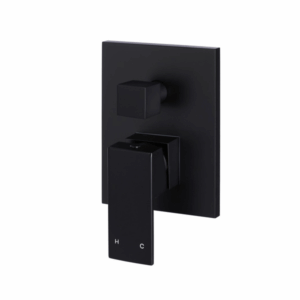 Meir - MW02 - Square Wall  Diverter Mixer - Matte Black