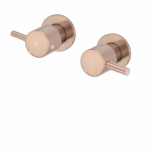 Meir - MW06-CH - Round Quarter-Turn Wall Taps - Champagne