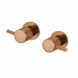 Meir - MW06-PVDBZ - Round Quarter-Turn Wall Taps - PVD Lustre Bronze