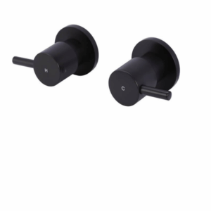 Meir - MW06 - Round Quarter-Turn Wall Taps - Matte Black