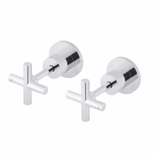 Meir - MW08JL-C - Round Cross Handle Jumper Valve Wall Top Assemblies - Polished Chrome