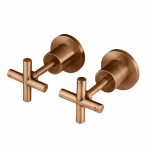 Meir - MW08JL-PVDBZ - Round Cross Handle Jumper Valve Wall Top Assemblies - PVD Lustre Bronze