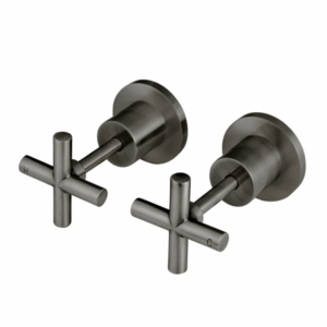 Meir - MW08JL-PVDGM - Round Cross Handle Jumper Valve Wall Top Assemblies - Shadow Gunmetal