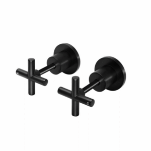 Meir - MW08JL - Round Cross Handle Jumper Valve Wall Top Assemblies - Matte Black