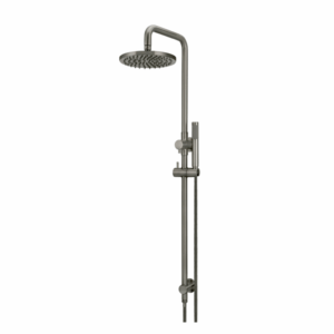 Meir - MZ0704-R-PVDGM - Round Combination Shower Rail 200mm Rose - Shadow Gunmetal