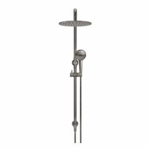Meir - MZ0706-PVDGM - Round Combination Shower Rail, 300mm Rose, Three Function Hand Shower - PVD Shadow Gunmetal