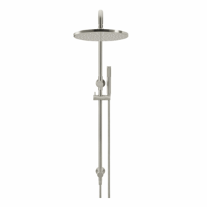 Meir - MZ0706-R-PVDBN - Round Combination Shower Rail 300mm Rose, Single Function Hand Shower - Brushed Nickel