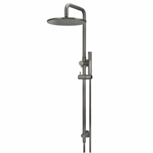 Meir - MZ0706-R-PVDGM - Round Combination Shower Rail, 300mm Rose, Single Function Hand Shower - Shadow Gunmetal