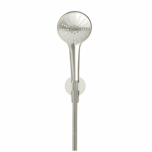 Meir - MZ08-PVDBN - Round Three Function Hand Shower on Fixed Bracket - PVD Brushed Nickel