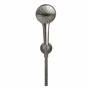 Meir - MZ08-PVDGM - Round Three Function Hand Shower on Fixed Bracket - Shadow Gunmetal