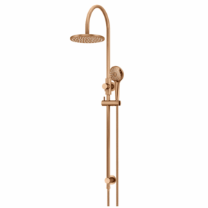 Meir - MZ0904-PVDBZ - Round Gooseneck Shower Set with 200mm Rose, Three-Function Hand Shower - Lustre Bronze