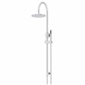 Meir - MZ0904-R-C - Round Gooseneck Shower Set with 200mm Rose, Single-Function Hand Shower - Polished Chrome