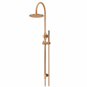 Meir - MZ0904-R-PVDBZ - Round Gooseneck Shower Set with 200mm Rose, Single-Function Hand Shower - PVD Lustre Bronze